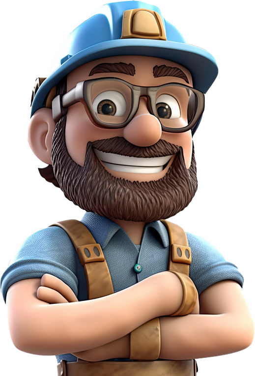 3d cartoon engineer on transparent background generative ai 20
