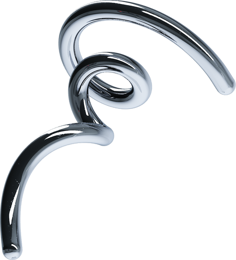 3D Chrome Shape Distorted HelixBlob