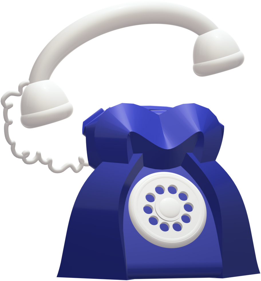 3d phone blue