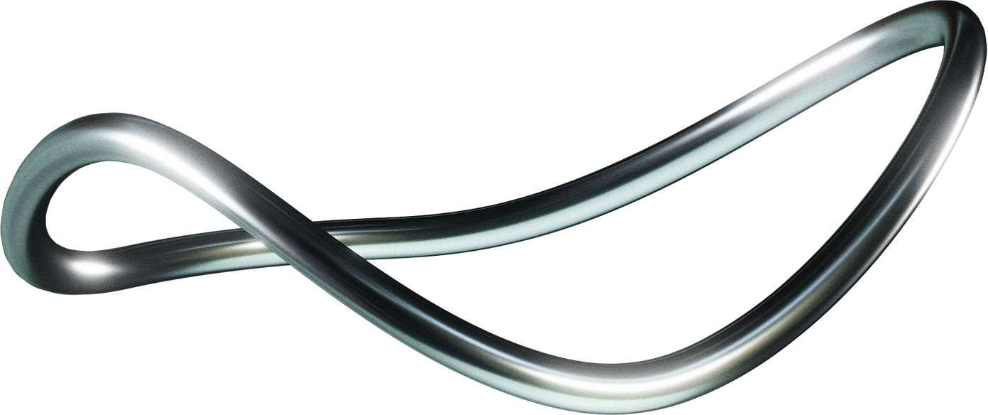 3D Chrome Abstract Geometric Shape