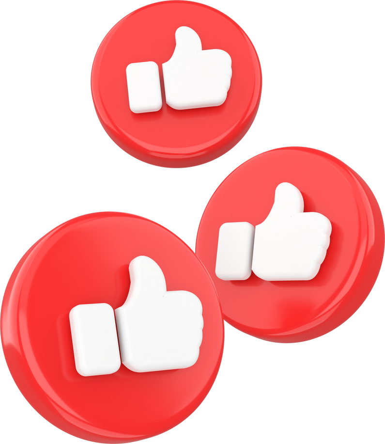 Like icon. 3D icon. 3D illustration.